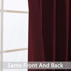 Yakamok Extra Wide Blackout Curtain for Sliding Glass Door, Grommet Thermal Insulated Room Divider Curtain 100W x 84L inch, Room Darkening Patio Curtain,8.3ft Wide x 7ft Tall, 1 Panel,Burgundy Red