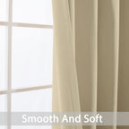 Yakamok Room Darkening Curtains 52x90 inch Length Beige-Living Room