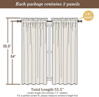 Chyhomenyc Sheer Curtains 54 Inch Long 2 Panels Set - Light Filtering Short Soft Airy Short Cafe Curtains, Modern Rod Pocket for Dinning Living Room Bedroom, 42Wx54L Inch, Denim Blue