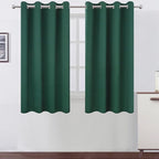 LEMOMO Blackout Curtains 66 x 54 Inch Long Dark Green Curtains Set of 2 Panels Room Darkening Curtains for Bedroom and Living Room