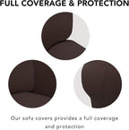 PureFit Super Stretch Sofa Slipcover – Spandex Non Slip Soft Couch Sofa Cover, Washable Furniture Protector with Non Skid Foam and Elastic Bottom for Kids, Pets （Loveseat, Chocolate）