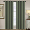 H.VERSAILTEX Blackout Curtain for Living Room Thermal Insulated Window Treatment Curtain Extra Long 96 inch Length Energy Saving Solid Grommet Top Blackout Drape, One Panel, Bronze Green, 52"W x 96"L