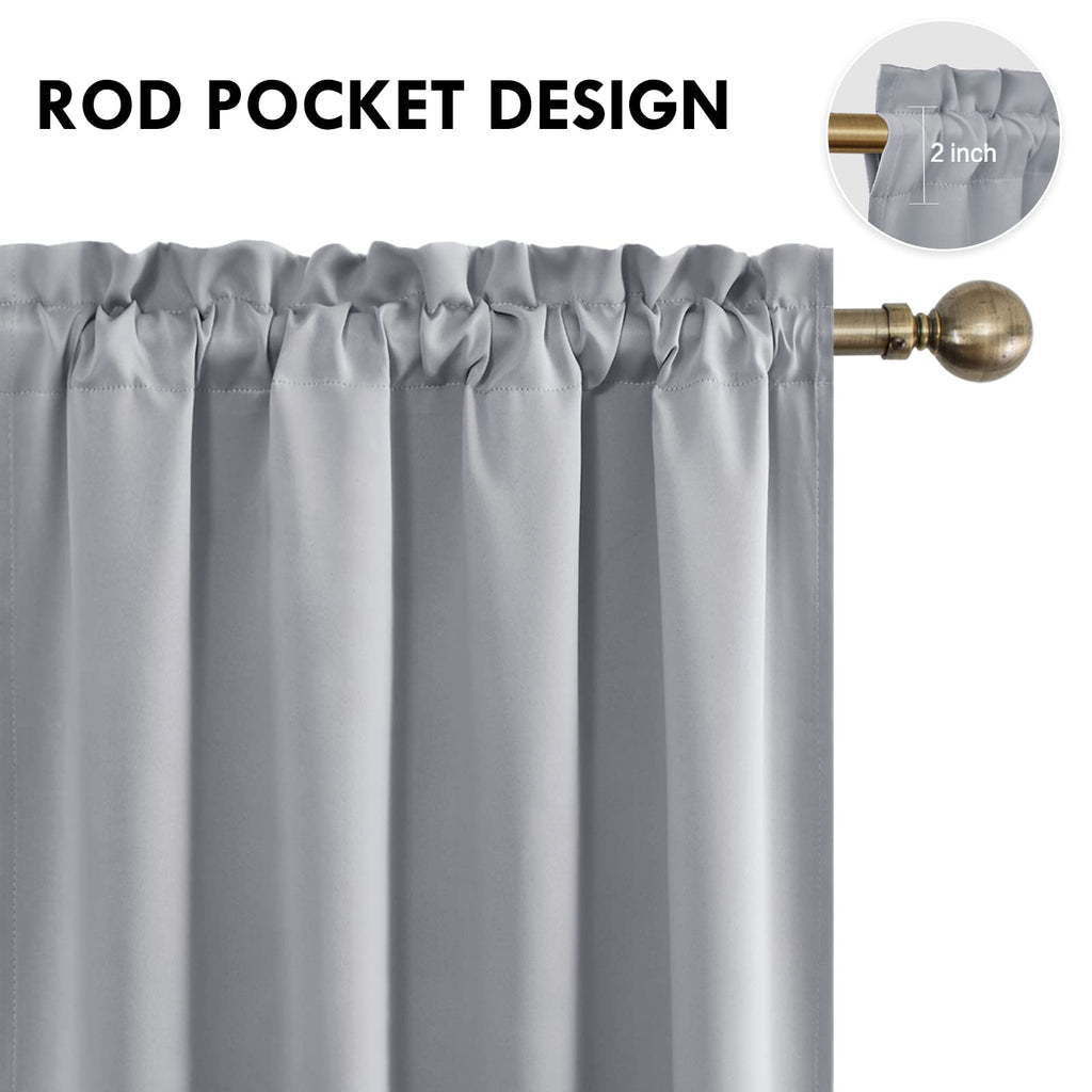 DWCN Blackout Curtains for Bedroom Living Room 52 x 45 Inch Long 2 Panels