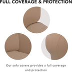 PureFit Super Stretch Sofa Slipcover – Spandex Non Slip Soft Couch Sofa Cover, Washable Furniture Protector with Non Skid Foam and Elastic Bottom for Kids, Pets （Loveseat, Camel）