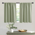 RYB HOME Short Sage Green Blackout Curtains for Small Bedroom Window Cafe