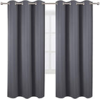 LEMOMO Grey Blackout Curtains 42 x 72 Inch Length/Set of 2 Curtain Panels/Thermal Insulated Room Darkening Blackout Curtains for Bedroom