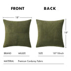 MIULEE Olive Green Decorative Throw Pillow Covers for Couch 18x18 Inch