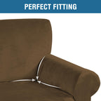 H.VERSAILTEX Stretch Velvet Sofa Covers for 3 Cushion Couch Covers Furniture Protector Soft with Non Slip Elastic Bottom, Crafted from Thick Comfy Rich Velour (Large Sofa 90"-97", Bronze Brown)