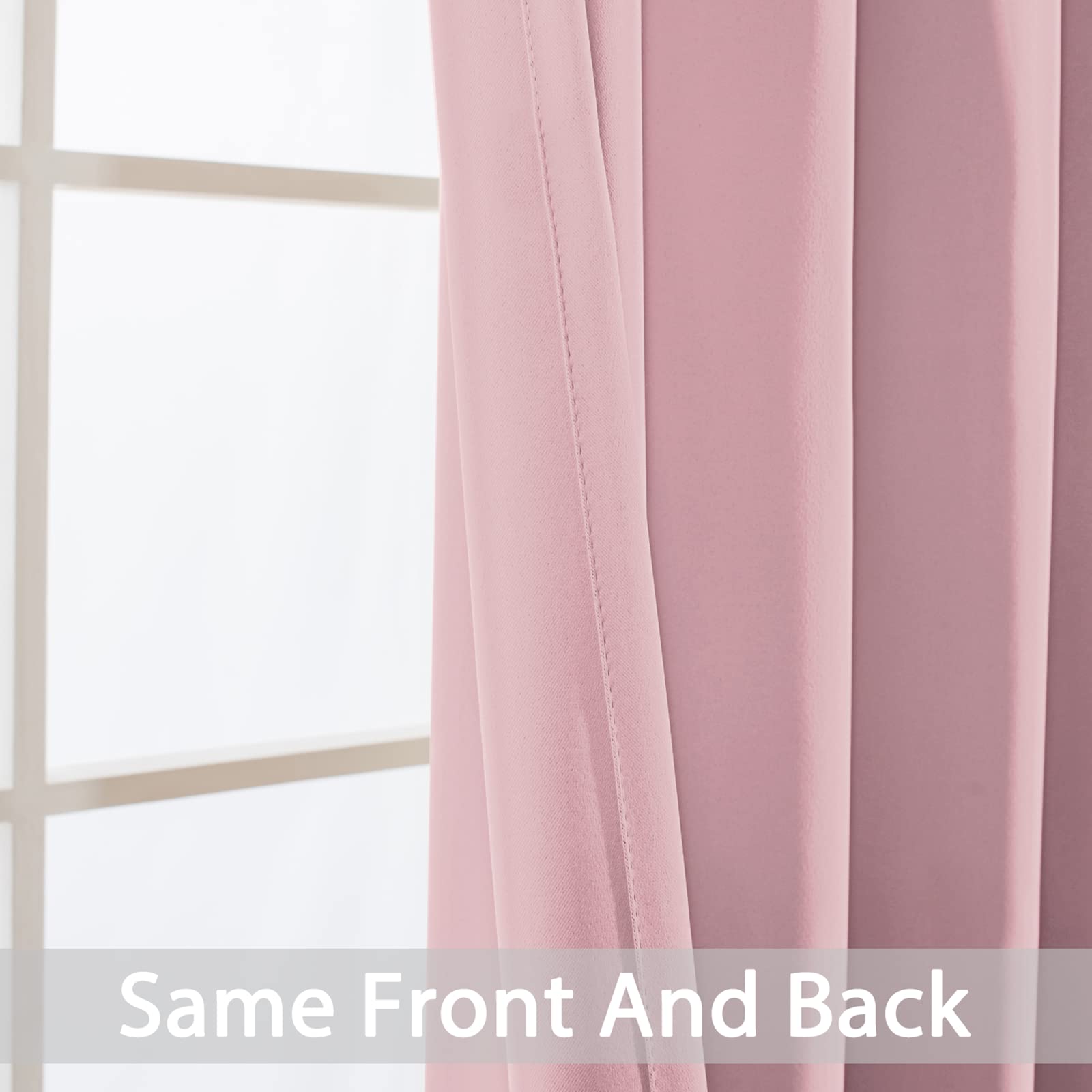 Yakamok Pink Room Darkening Window Curtains 52x36 Inch for Kitchen