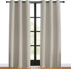 NICETOWN Blackout Curtains for Bedroom, Natural, 42 W by 80 L, Set of 2, Thermal Insulated Curtains & Drapes with Grommet Top for Living Room, Privacy Window Treatment Draperies