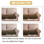 H.VERSAILTEX Velvet Stretch Couch Cushion Cover Plush Cushion Slipcover for Chair Loveseat Sofa Cushion Furniture Protector Seat Cushion Sofa Cover (3 Piece Sofa Cushion Covers, Bronze Brown)