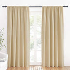 RYB HOME Large Curtains for Bedroom 84 inches Long 2 Panels Set, Privacy Thermal Insultaed Sunlignt Heat Blocking Drapes for Sliding Patio Door, Width 70 by Length 84, Biscotti Beige