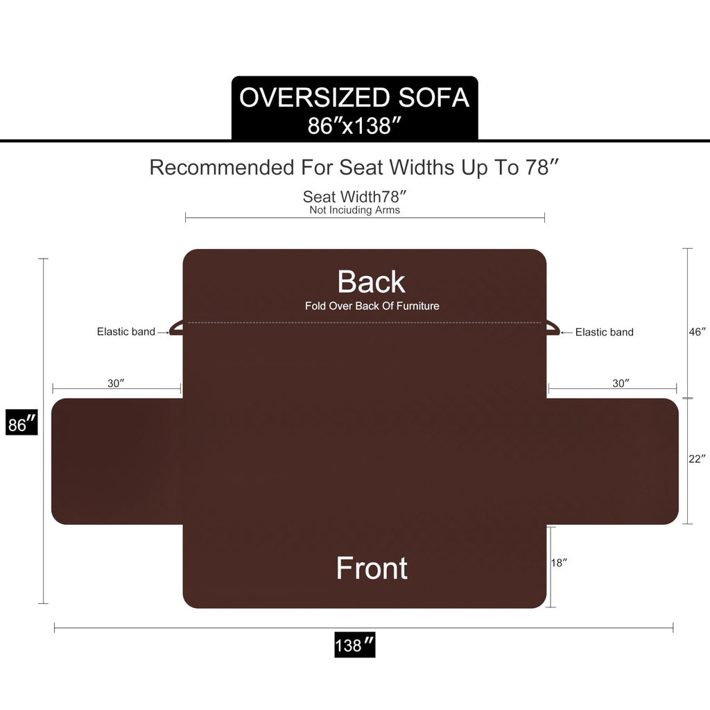 U-NICE HOME Large Sofa Cover Reversible Couch Cover for Dogs, Black