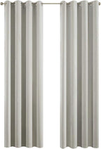 Yakamok Light Beige Curtains for Bedroom,Thermal Insulated Room Darkening Drapes for Living Room(38Wx90L, Light Beige, 2 Panels)