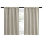NICETOWN 2 Panels Blackout Curtains, Rod Pocket Thermal Insulated Drapes for Kitchen, Heavy Duty Small Window Treatment for Dorm Room, Studio Apartment, Basement (Natural, W42 x L30)