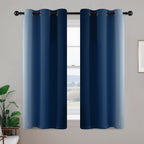 Yakamok Ombre Curtains Blue and Greyish White for Living Room,42Wx54L