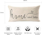 MFGNEH Home Sweet Home Quotes Farmhouse Pillow Covers 12x20 Inch,Farmhouse Decorative Lumbar Throw Pillow Case Cushion Cover,Housewarming Gift
