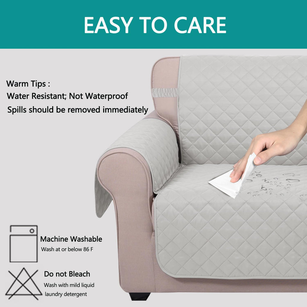 U-NICE HOME Reversible Sofa Cover Couch Cover for Dogs, Light Grey