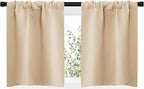 NICETOWN Blackout Room Darkening Curtains - Home Decoration Light & Noise Reducing Thermal Insulated Window Draperies with Rod Pocket Top (Biscotti Beige, Set of 2, 29 inches Wide x 20 inches Long)