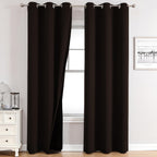 ChrisDowa 100% Blackout Curtains for Bedroom 84 Inches Long 2 Panels Set