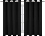LEMOMO Black Thermal Blackout Curtains/52 x 54 Inch/Set of 2 Panels Room Darkening Curtains for Bedroom