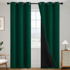 SimpleHome Dark Green 100% Blackout Curtains Room Darkening Living Room 84