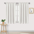 DWCN Blackout Curtains for Bedroom Living Room 52 x 54 Inch Long Ivory