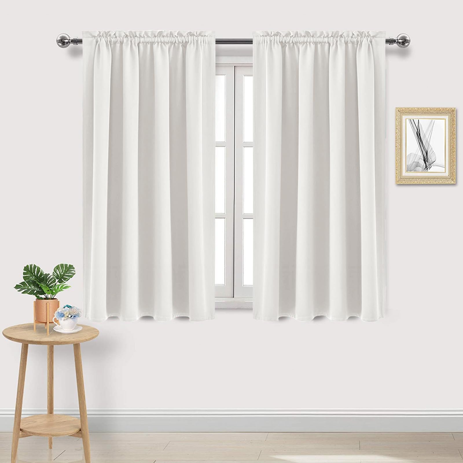 DWCN Blackout Curtains for Bedroom Living Room 52 x 54 Inch Long Ivory