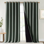 NICETOWN Dark Mallard 100% Blackout Curtains for Windows, Super Heavy-Duty Black Lined Total Darkness Drapes for Bedroom, Privacy Assured Window Treatment for Patio (Pack of 2, 70" W x 108" L)