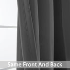 Yakamok Room Darkening Curtains 52x84 inch Length Charcoal Grey-Living Room