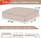 Couch Cushion Covers Seat Cushion Cover Stretch Couch Cover Separate Sectional Sofa Slipcovers Furniture Protector(3 Pieces for Seat or Sofa Backrest, Khaki)