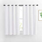 NICETOWN White Curtain Panels for Dining Room - Tripe Weave Thermal Insulated Grommet Window Draperies and Curtains for Bedroom (Set of 2 Panels, 52 x 54 inches in White)