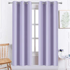 Yakamok Grommet Room Darkening Thermal Insulated Blackout Curtains Window Panels for Bedroom Width 38 Inch by Length 72Inch Lilac Two Curtain Panels