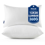 MIULEE 12x20 Throw Pillows Inserts 2 Pack, Decorative Pillows for Couch Bed