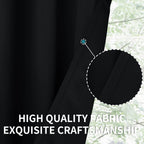 BGment Short Curtains for Small Window 54 Inch Long - Black 2 Panels