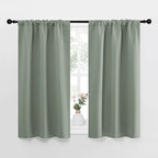NICETOWN Window Curtains Blackout Drapes - Thermal Insulated Solid Rod Pocket Blackout Curtains/Draperies for Living Room (Greyish Green, One Pair, 34 by 45-Inch)