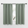NICETOWN Window Curtains Blackout Drapes - Thermal Insulated Solid Rod Pocket Blackout Curtains/Draperies for Living Room (Greyish Green, One Pair, 34 by 45-Inch)