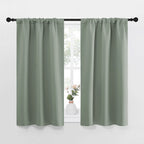 NICETOWN Window Curtains Blackout Drapes - Thermal Insulated Solid Rod Pocket Blackout Curtains/Draperies for Living Room (Greyish Green, One Pair, 34 by 45-Inch)