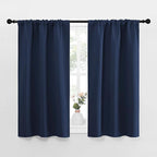 NICETOWN Kitchen Curtains, Short Blackout Curtains & Drapes, Thermal Insulated Rod Pocket Window Treatment Draperies for Nursery (Navy, 34" x 40", Set of 2)
