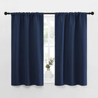 NICETOWN Kitchen Curtains, Short Blackout Curtains & Drapes, Thermal Insulated Rod Pocket Window Treatment Draperies for Nursery (Navy, 29" x 40", Set of 2)