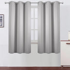 LEMOMO Light Grey Blackout Curtains 42 x 54 Inch Length Set of 2 Panels Grommet Bedroom Curtains for Living Room