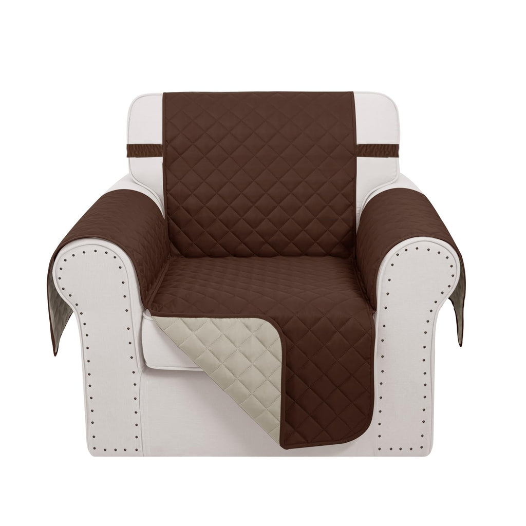 Luxshare Home Reversible Recliner Chair Covers, 23" Chair, Brown/Beige