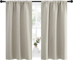 NICETOWN Blackout Curtains for Living Curtains, Room Darkening Window Curtain Panels, Easy-Care Solid Thermal Insulated Draperies/Drapes for Daughter Room (Natural, 2 Panels, 34 by 45)