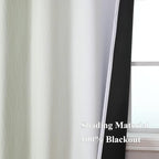 Estelar Textiler Sage and Greyish White Room Darkening Blackout Curtains 84 Inch Length 2 Panels Set for Living Room, Thermal Insulated Ombre Light Blocking Grommet Blackout Drapes for Bedroom,42Wx84L