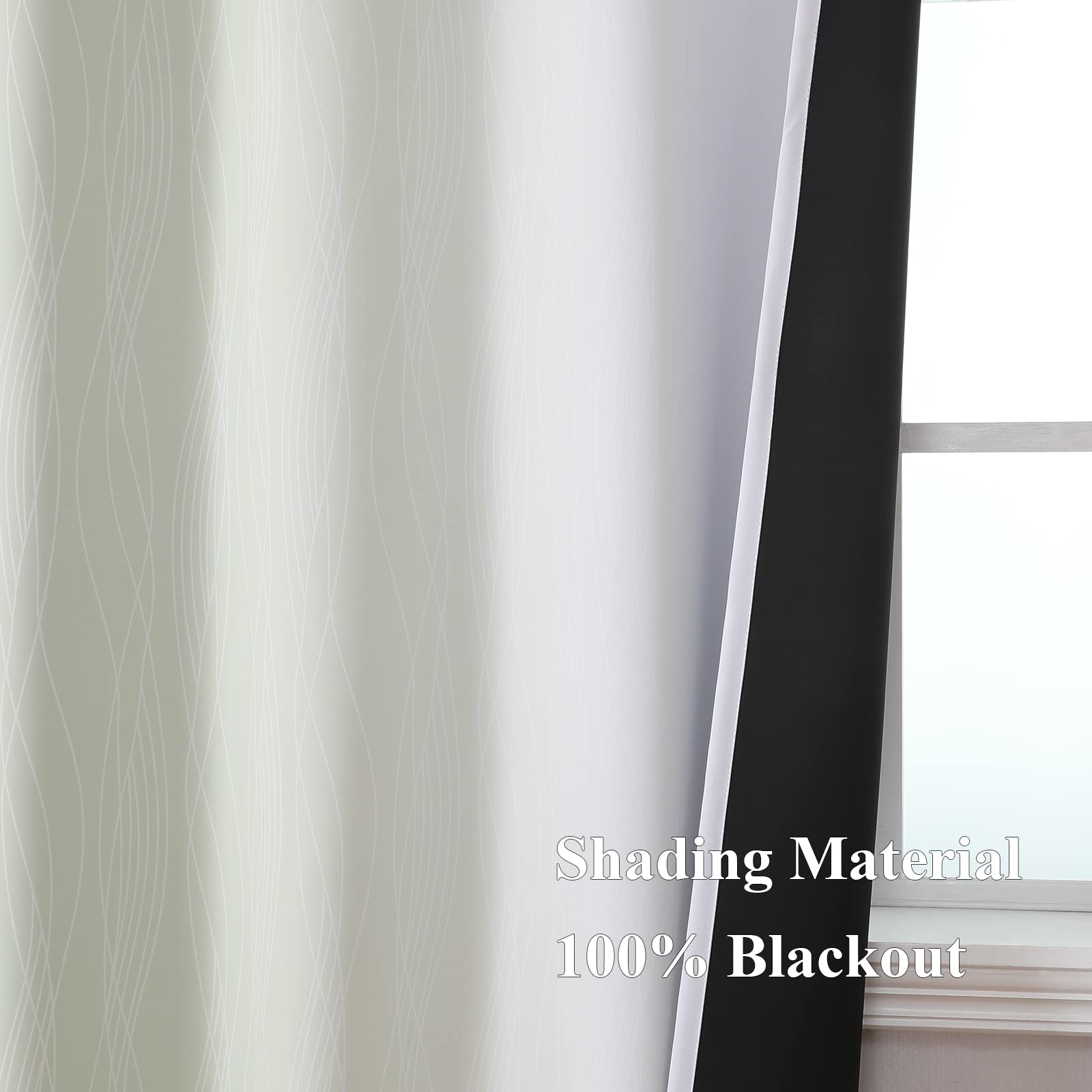 Sage Green and Greyish White Ombre Blackout Curtains for Bedroom 90 Inch