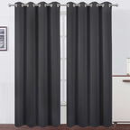 LEMOMO Blackout Curtains 52 x 84 inches Long Dark Grey Curtains Set of 2 Panels Thermal Insulated Room Darkening Curtains for Bedroom