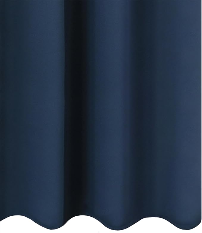 LEMOMO Blackout Curtains 52 x 90 Inch Long Navy Blue Curtains Set of 2 Panels Room Darkening Curtains for Bedroom and Living Room