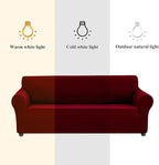 Joccun Christmas Stretch Couch Cover Slipcovers, 1-Piece Sofa Covers for 3 Cushion Couch Spandex Jacquard Washable Furniture Protector Cover for Living Room,Kids,Pets(Sofa,Red Dahlia)
