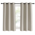 NICETOWN Kitchen Curtains, Short Curtains for Bedroom Windows, Natural, 42" W by 60" L, 1 Pair, Thermal Insulated Room Darkening Curtain Panels for Girls Room, Cafe