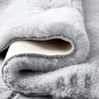 ORINOVA Faux Fuzzy Washable Fur Area Rugs for Bedroom 3x5 Silver Gray Fluffy Rug for Living Room Cute Room Nursery Rug